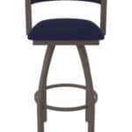 30-Inch Steel Swivel Bar Stool with Bronze Finish, Canter Twilight 2.5-Inch Cushion Seat, Low Curved Padded Back, and Single-Ring Base