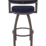 30-Inch Steel Swivel Bar Stool with Bronze Finish, Canter Twilight 2.5-Inch Cushion Seat, Low Curved Padded Back, and Single-Ring Base