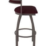 30-Inch Steel Swivel Bar Stool with Bronze Finish, Canter Bordeaux 2.5-Inch Cushion Seat, Low Curved Padded Back, and Single-Ring Base