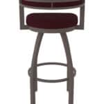 30-Inch Steel Swivel Bar Stool with Bronze Finish, Canter Bordeaux 2.5-Inch Cushion Seat, Low Curved Padded Back, and Single-Ring Base