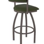 25-Inch Steel Swivel Counter Stool with Bronze Finish, Canter Pine 2.5-Inch Cushion Seat, Low Curved Padded Back, and Single-Ring Base