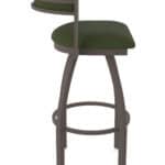 25-Inch Steel Swivel Counter Stool with Bronze Finish, Canter Pine 2.5-Inch Cushion Seat, Low Curved Padded Back, and Single-Ring Base