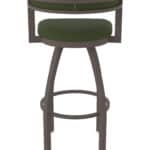 25-Inch Steel Swivel Counter Stool with Bronze Finish, Canter Pine 2.5-Inch Cushion Seat, Low Curved Padded Back, and Single-Ring Base