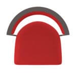 25-Inch Steel Swivel Counter Stool with Bronze Finish, Canter Red 2.5-Inch Cushion Seat, Low Curved Padded Back, and Single-Ring Base