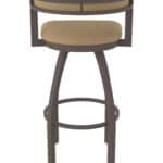 30-Inch Steel Swivel Bar Stool with Bronze Finish, Canter Sand 2.5-Inch Cushion Seat, Low Curved Padded Back, and Single-Ring Base