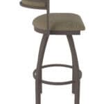 30-Inch Steel Swivel Bar Stool with Bronze Finish, Graph Cork 2.5-Inch Cushion Seat, Low Curved Padded Back, and Single-Ring Base