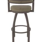 30-Inch Steel Swivel Bar Stool with Bronze Finish, Graph Cork 2.5-Inch Cushion Seat, Low Curved Padded Back, and Single-Ring Base