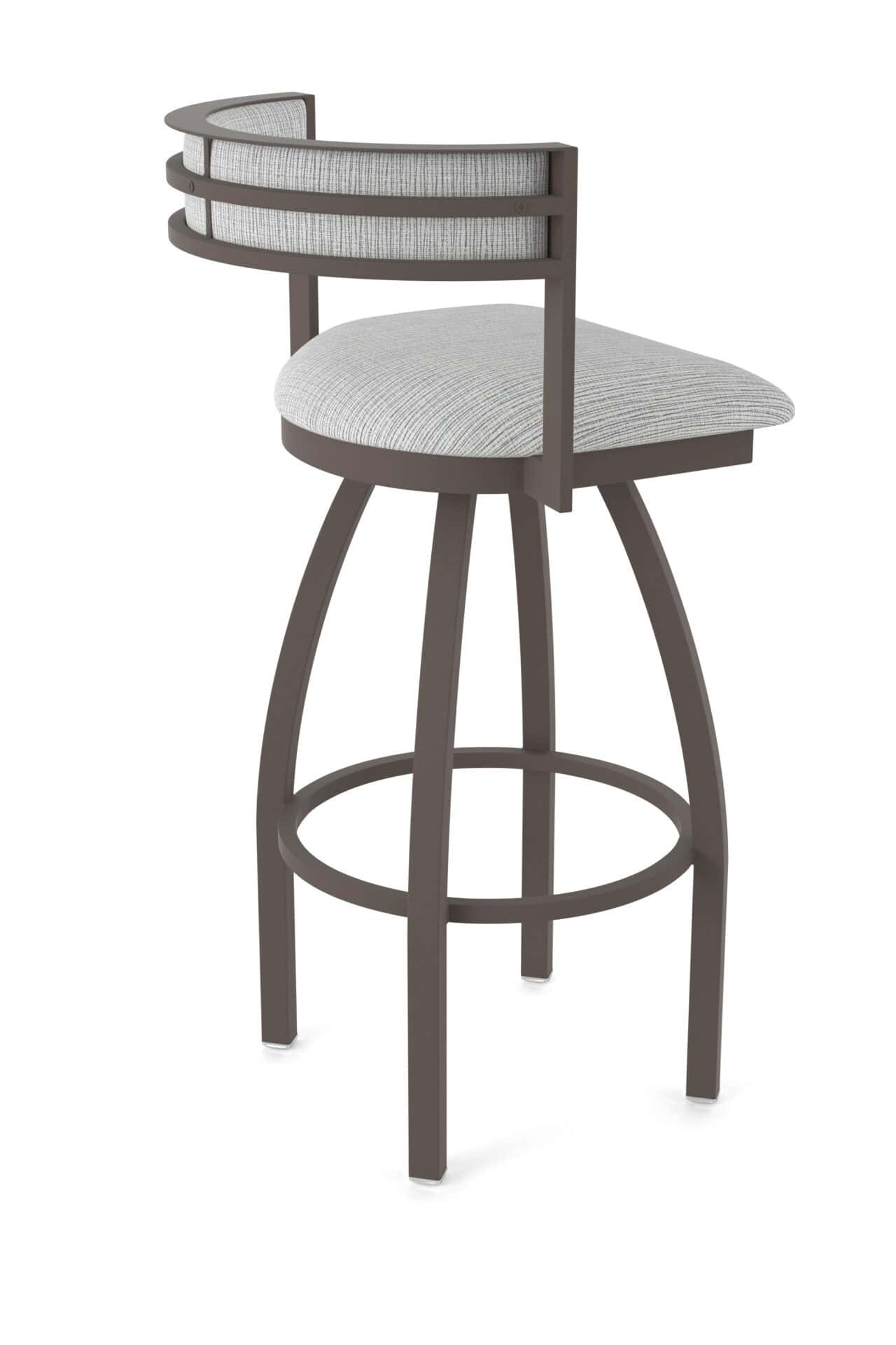 36-Inch Steel Swivel Bar Stool with Bronze Finish, Graph Alpine 2.5-Inch Cushion Seat, Low Curved Padded Back, and Single-Ring Base 2 36-Inch Steel Swivel Bar Stool with Bronze Finish, Graph Alpine 2.5-Inch Cushion Seat, Low Curved Padded Back, and Single-Ring Base - Image 2