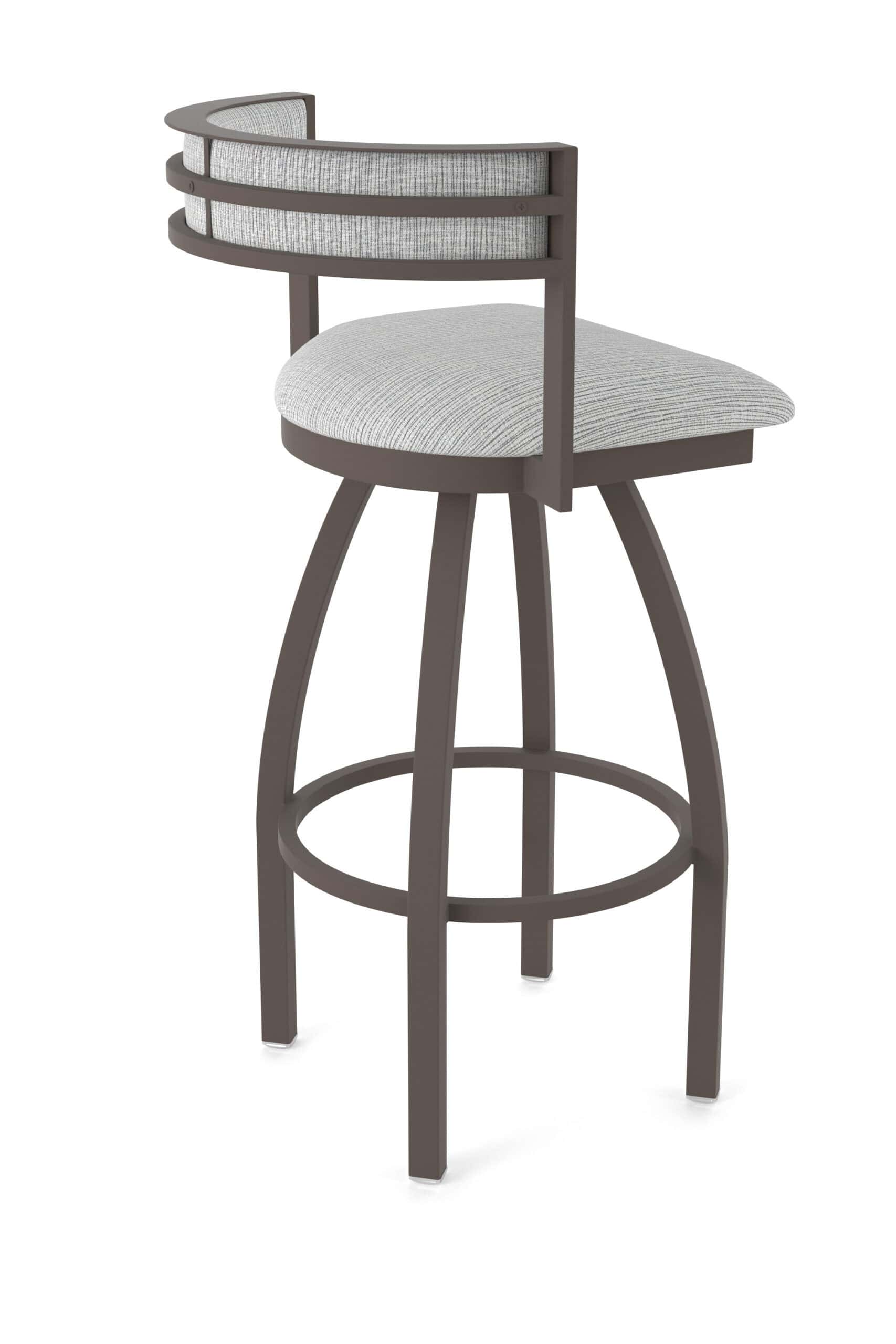 36-Inch Steel Swivel Bar Stool with Bronze Finish, Graph Alpine 2.5-Inch Cushion Seat, Low Curved Padded Back, and Single-Ring Base 10 36-Inch Steel Swivel Bar Stool with Bronze Finish, Graph Alpine 2.5-Inch Cushion Seat, Low Curved Padded Back, and Single-Ring Base