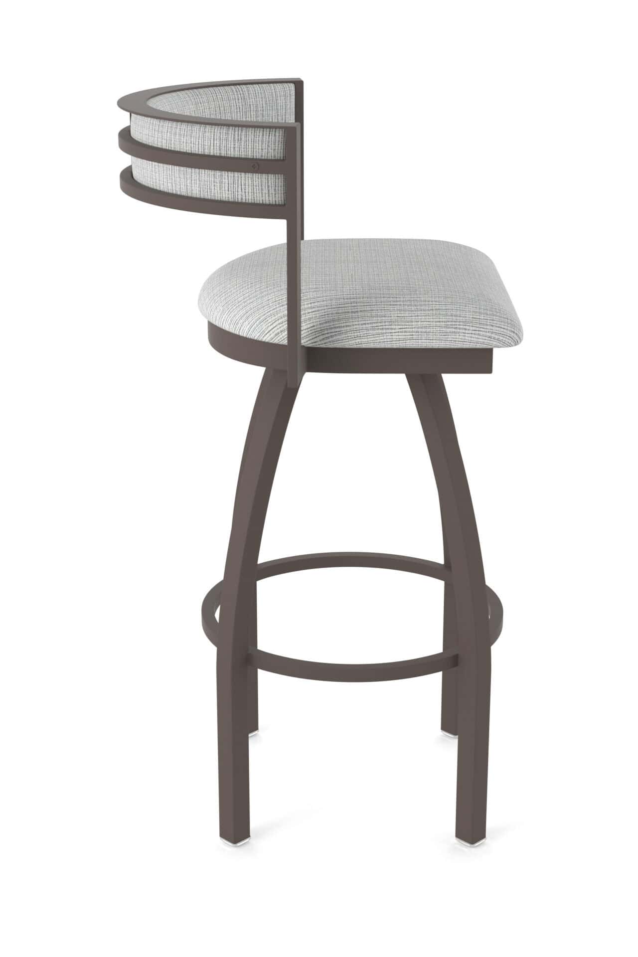 36-Inch Steel Swivel Bar Stool with Bronze Finish, Graph Alpine 2.5-Inch Cushion Seat, Low Curved Padded Back, and Single-Ring Base 4 36-Inch Steel Swivel Bar Stool with Bronze Finish, Graph Alpine 2.5-Inch Cushion Seat, Low Curved Padded Back, and Single-Ring Base - Image 4
