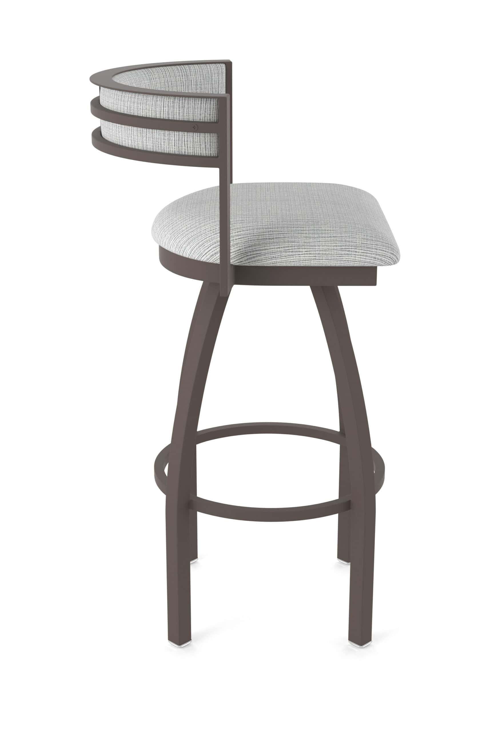 36-Inch Steel Swivel Bar Stool with Bronze Finish, Graph Alpine 2.5-Inch Cushion Seat, Low Curved Padded Back, and Single-Ring Base 12 36-Inch Steel Swivel Bar Stool with Bronze Finish, Graph Alpine 2.5-Inch Cushion Seat, Low Curved Padded Back, and Single-Ring Base