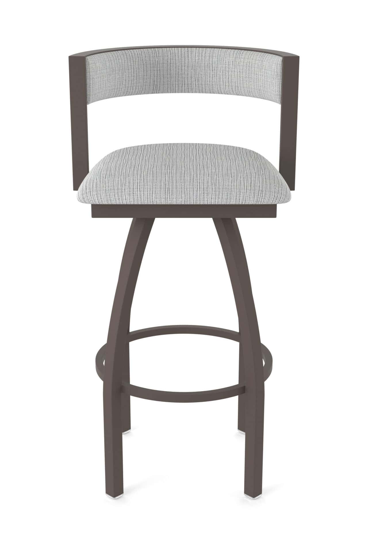 36-Inch Steel Swivel Bar Stool with Bronze Finish, Graph Alpine 2.5-Inch Cushion Seat, Low Curved Padded Back, and Single-Ring Base 5 36-Inch Steel Swivel Bar Stool with Bronze Finish, Graph Alpine 2.5-Inch Cushion Seat, Low Curved Padded Back, and Single-Ring Base - Image 5
