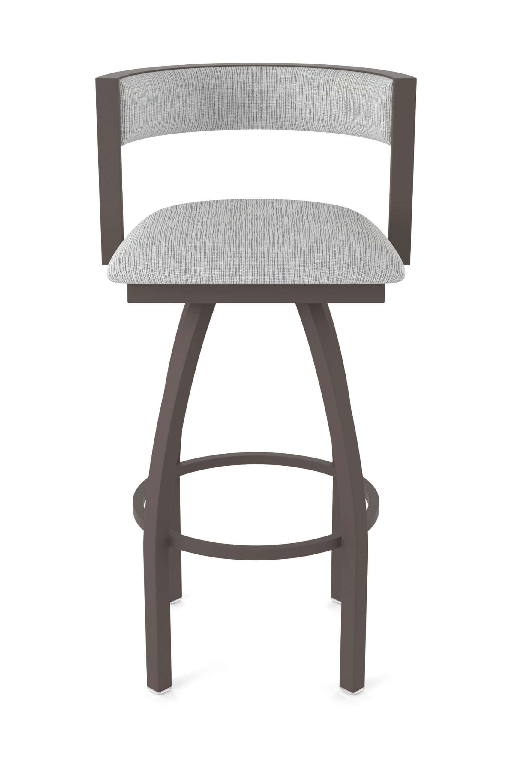 36-Inch Steel Swivel Bar Stool with Bronze Finish, Graph Alpine 2.5-Inch Cushion Seat, Low Curved Padded Back, and Single-Ring Base 13 36-Inch Steel Swivel Bar Stool with Bronze Finish, Graph Alpine 2.5-Inch Cushion Seat, Low Curved Padded Back, and Single-Ring Base