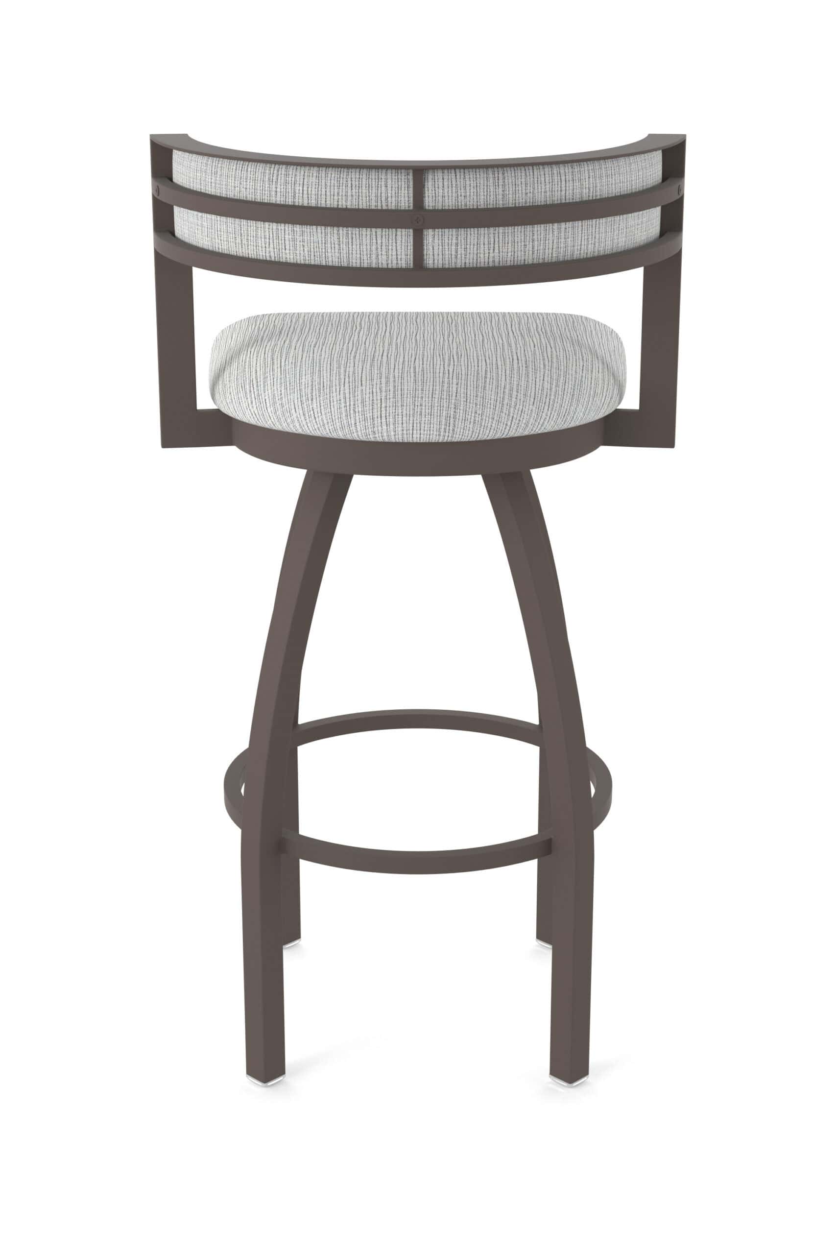 36-Inch Steel Swivel Bar Stool with Bronze Finish, Graph Alpine 2.5-Inch Cushion Seat, Low Curved Padded Back, and Single-Ring Base 14 36-Inch Steel Swivel Bar Stool with Bronze Finish, Graph Alpine 2.5-Inch Cushion Seat, Low Curved Padded Back, and Single-Ring Base