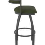 25-Inch Steel Swivel Counter Stool with Pewter Finish, Canter Pine 2.5-Inch Cushion Seat, Low Curved Padded Back, and Single-Ring Base