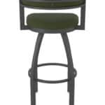 25-Inch Steel Swivel Counter Stool with Pewter Finish, Canter Pine 2.5-Inch Cushion Seat, Low Curved Padded Back, and Single-Ring Base