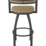 25-Inch Steel Swivel Counter Stool with Pewter Finish, Canter Sand 2.5-Inch Cushion Seat, Low Curved Padded Back, and Single-Ring Base