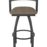 30-Inch Steel Swivel Bar Stool with Pewter Finish, Graph Cork 2.5-Inch Cushion Seat, Low Curved Padded Back, and Single-Ring Base