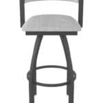 25-Inch Steel Swivel Counter Stool with Pewter Finish, Graph Alpine 2.5-Inch Cushion Seat, Low Curved Padded Back, and Single-Ring Base
