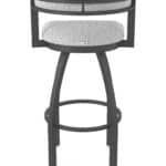 25-Inch Steel Swivel Counter Stool with Pewter Finish, Graph Alpine 2.5-Inch Cushion Seat, Low Curved Padded Back, and Single-Ring Base