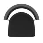 30-Inch Steel Swivel Bar Stool with Pewter Finish, Black Vinyl 2.5-Inch Cushion Seat, Low Curved Padded Back, and Single-Ring Base