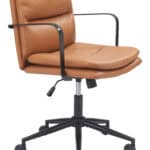 Modern Brown Office Chair with Adjustable Height and Faux Leather Finish 13 Modern Brown Office Chair with Adjustable Height and Faux Leather Finish