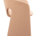 Modern Tan Dining Chair with Steel Frame and Armrest Support