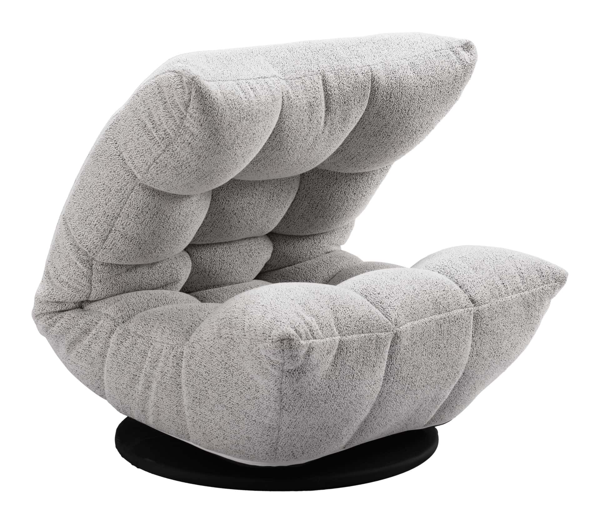 Ash Gray Tufted Swivel Accent Chair with Adjustable Height 4 Ash Gray Tufted Swivel Accent Chair with Adjustable Height - Image 4
