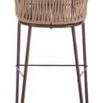 Outdoor Modern Barstool with Cushions and Steel Frame (Set of 2)