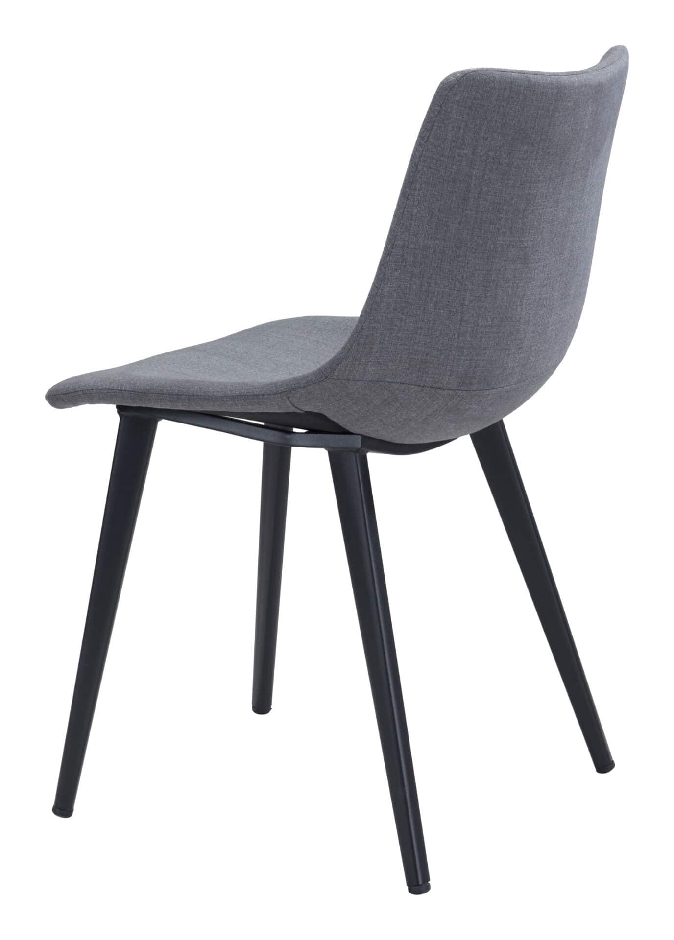 Modern Scoop Dining Chair with Steel Frame - Gray (Set of 2) 7 Modern Scoop Dining Chair with Steel Frame - Gray (Set of 2) - Image 7