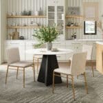 White Sintered Stone Round Dining Table with Steel Base 11 White Sintered Stone Round Dining Table with Steel Base