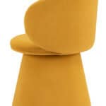 Orange Velvet Swivel Dining Chair with 360-Degree Base