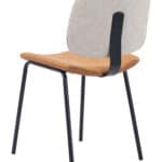 Beige and Brown Dining Chair with Faux Leather and Steel Legs (Set of 2) 18 Beige and Brown Dining Chair with Faux Leather and Steel Legs (Set of 2)