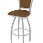 25-Inch Steel Swivel Counter Stool with Anodized Nickel Finish, Canter Thatch 2.5-Inch Cushion Seat, Padded Back, and Single-Ring Base