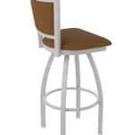 25-Inch Steel Swivel Counter Stool with Anodized Nickel Finish, Canter Thatch 2.5-Inch Cushion Seat, Padded Back, and Single-Ring Base