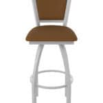 25-Inch Steel Swivel Counter Stool with Anodized Nickel Finish, Canter Thatch 2.5-Inch Cushion Seat, Padded Back, and Single-Ring Base