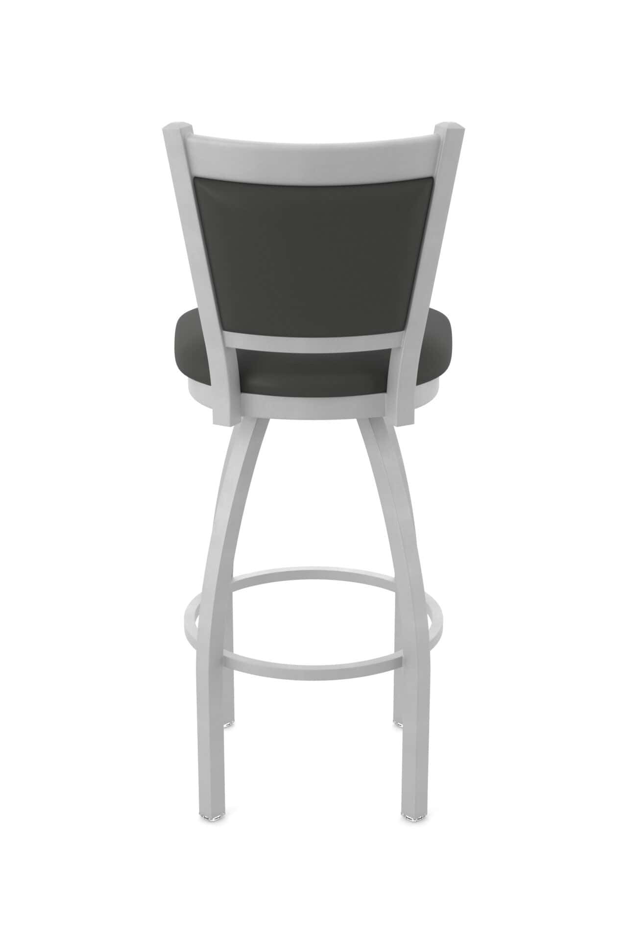 25-Inch Upholstered Back Counter Stool with Steel Frame, Anodized Nickel Finish, Canter Iron Seat, and Single-Ring Base 6 25-Inch Upholstered Back Counter Stool with Steel Frame, Anodized Nickel Finish, Canter Iron Seat, and Single-Ring Base - Image 6