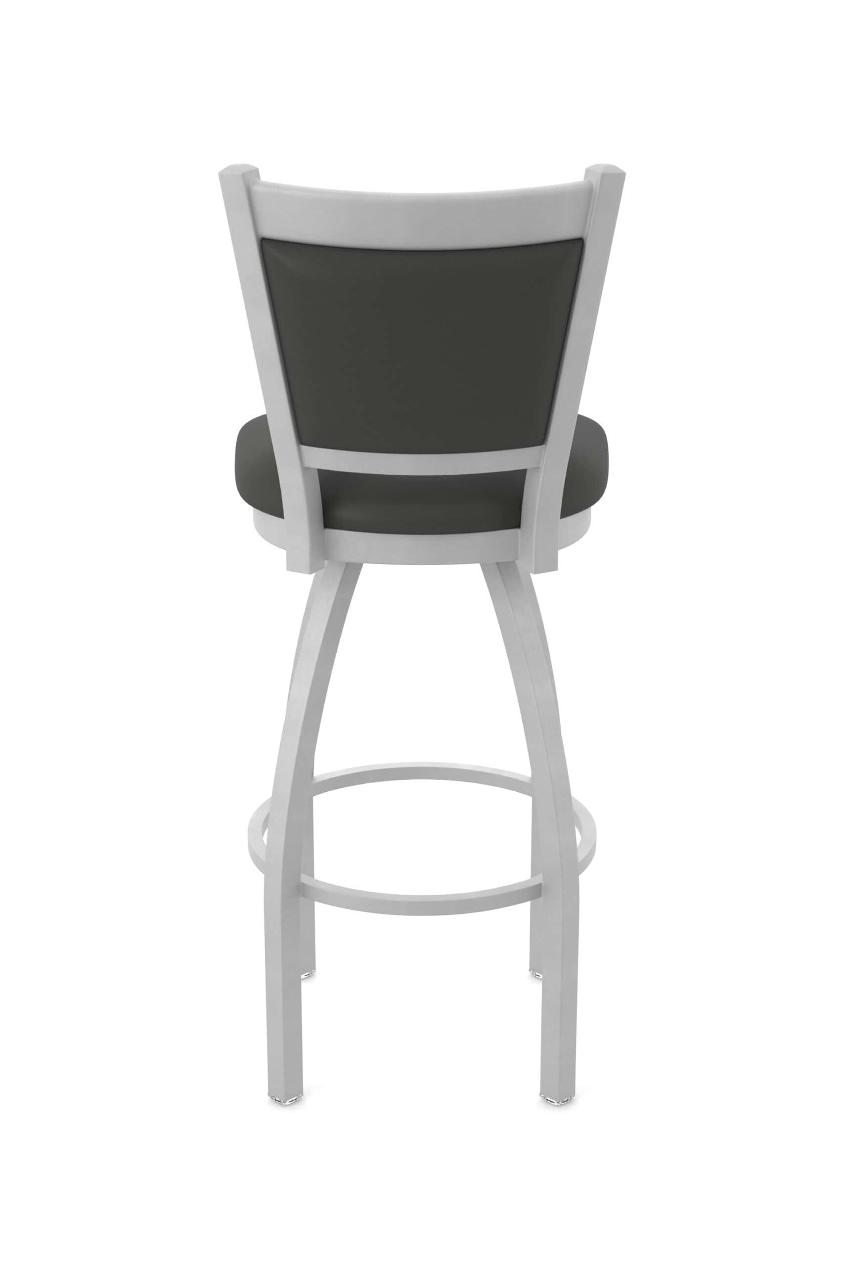 25-Inch Upholstered Back Counter Stool with Steel Frame, Anodized Nickel Finish, Canter Iron Seat, and Single-Ring Base 14 25-Inch Upholstered Back Counter Stool with Steel Frame, Anodized Nickel Finish, Canter Iron Seat, and Single-Ring Base