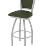 36-Inch Steel Swivel Bar Stool with Anodized Nickel Finish, Canter Pine 2.5-Inch Cushion Seat, Padded Back, and Single-Ring Base