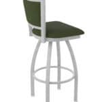 36-Inch Steel Swivel Bar Stool with Anodized Nickel Finish, Canter Pine 2.5-Inch Cushion Seat, Padded Back, and Single-Ring Base