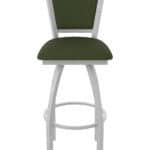 36-Inch Steel Swivel Bar Stool with Anodized Nickel Finish, Canter Pine 2.5-Inch Cushion Seat, Padded Back, and Single-Ring Base
