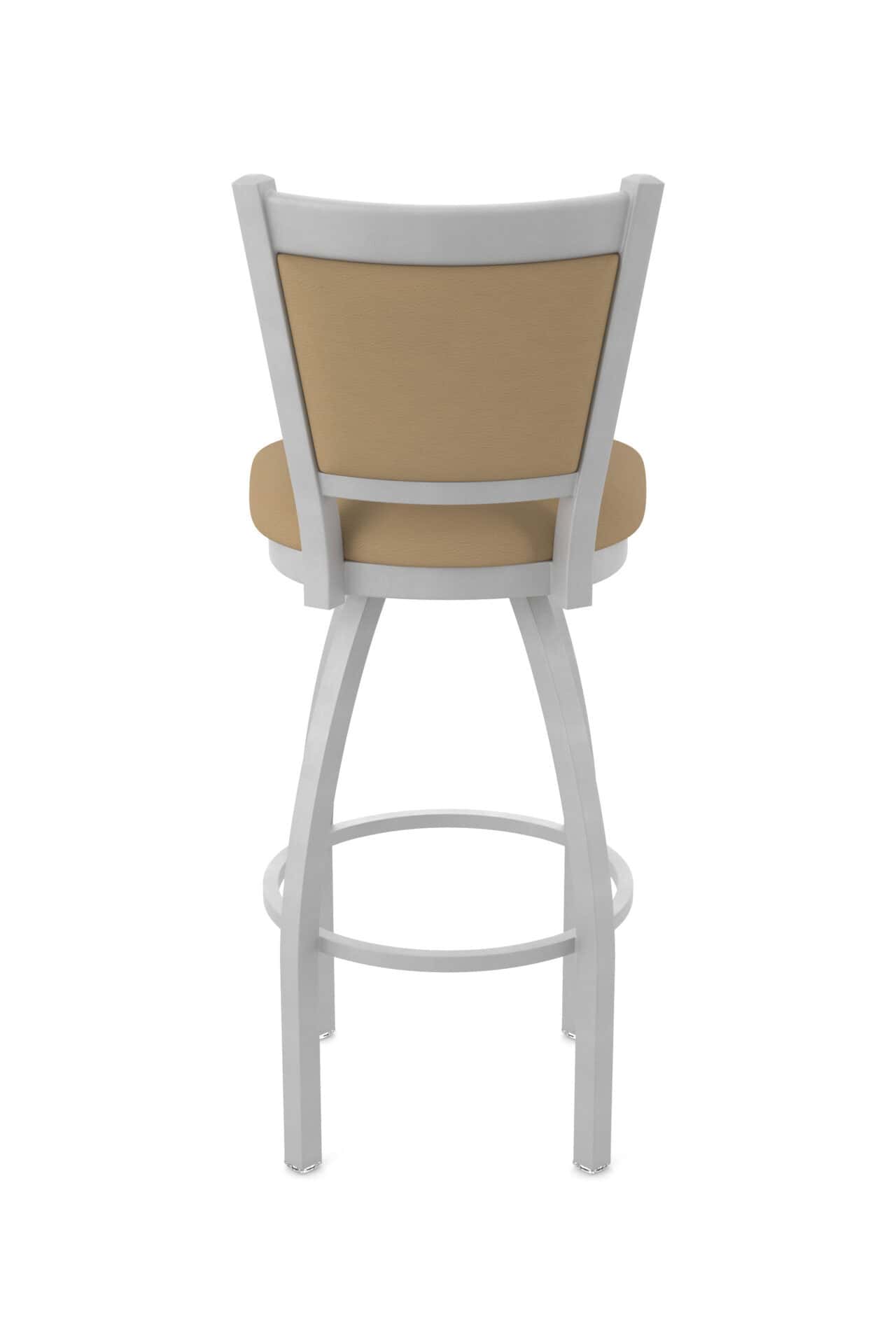 25-Inch Upholstered Back Counter Stool with Steel Frame, Anodized Nickel Finish, Canter Sand Seat, and Single-Ring Base 6 25-Inch Upholstered Back Counter Stool with Steel Frame, Anodized Nickel Finish, Canter Sand Seat, and Single-Ring Base - Image 6