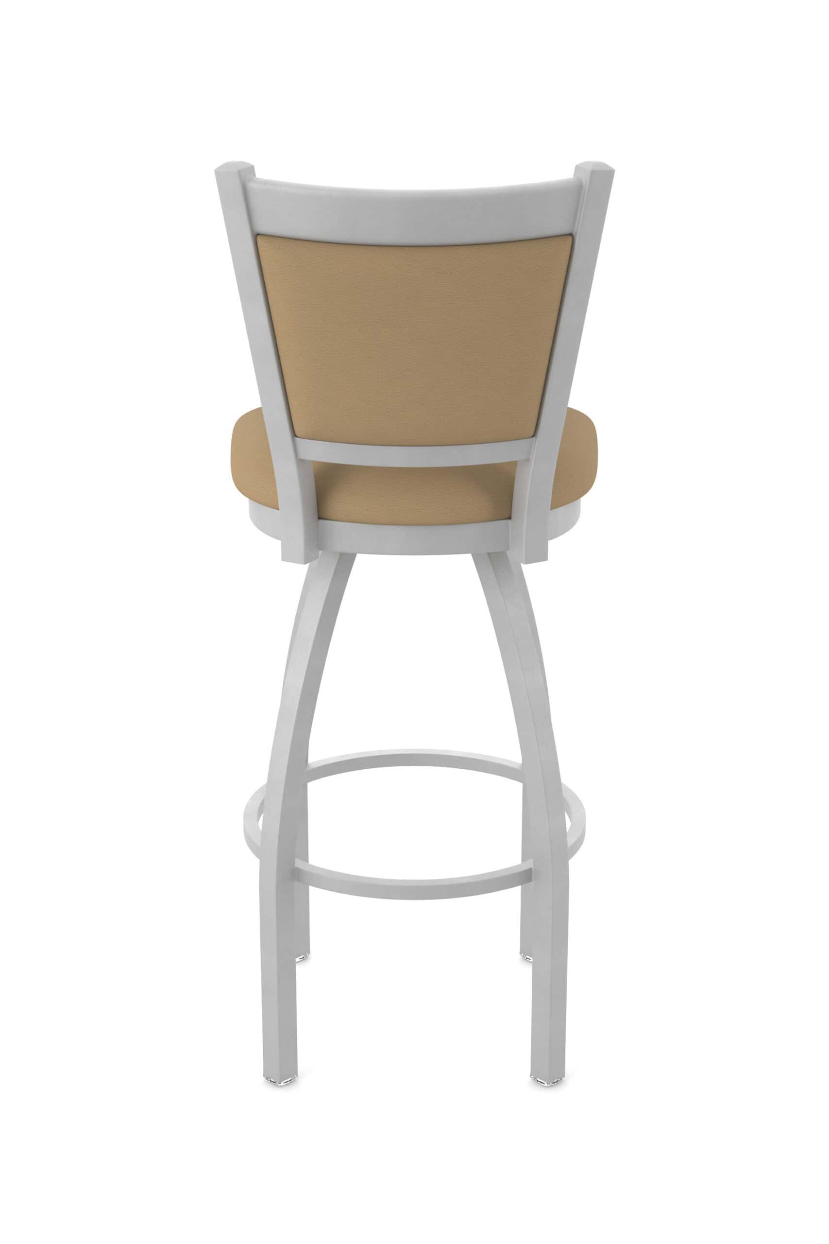 25-Inch Upholstered Back Counter Stool with Steel Frame, Anodized Nickel Finish, Canter Sand Seat, and Single-Ring Base 14 25-Inch Upholstered Back Counter Stool with Steel Frame, Anodized Nickel Finish, Canter Sand Seat, and Single-Ring Base