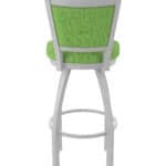 36-Inch Steel Swivel Bar Stool with Anodized Nickel Finish, Graph Parrot 2.5-Inch Cushion Seat, Padded Back, and Single-Ring Base