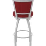 25-Inch Steel Swivel Counter Stool with Anodized Nickel Finish, Graph Ruby 2.5-Inch Cushion Seat, Padded Back, and Single-Ring Base
