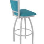 30-Inch Steel Swivel Bar Stool with Anodized Nickel Finish, Graph Tidal 2.5-Inch Cushion Seat, Padded Back, and Single-Ring Base