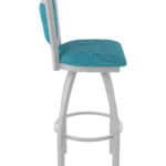 30-Inch Steel Swivel Bar Stool with Anodized Nickel Finish, Graph Tidal 2.5-Inch Cushion Seat, Padded Back, and Single-Ring Base