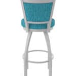 30-Inch Steel Swivel Bar Stool with Anodized Nickel Finish, Graph Tidal 2.5-Inch Cushion Seat, Padded Back, and Single-Ring Base