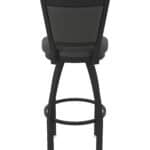 36-Inch Steel Swivel Bar Stool with Black Wrinkle Finish, Canter Iron 2.5-Inch Cushion Seat, Padded Back, and Single-Ring Base