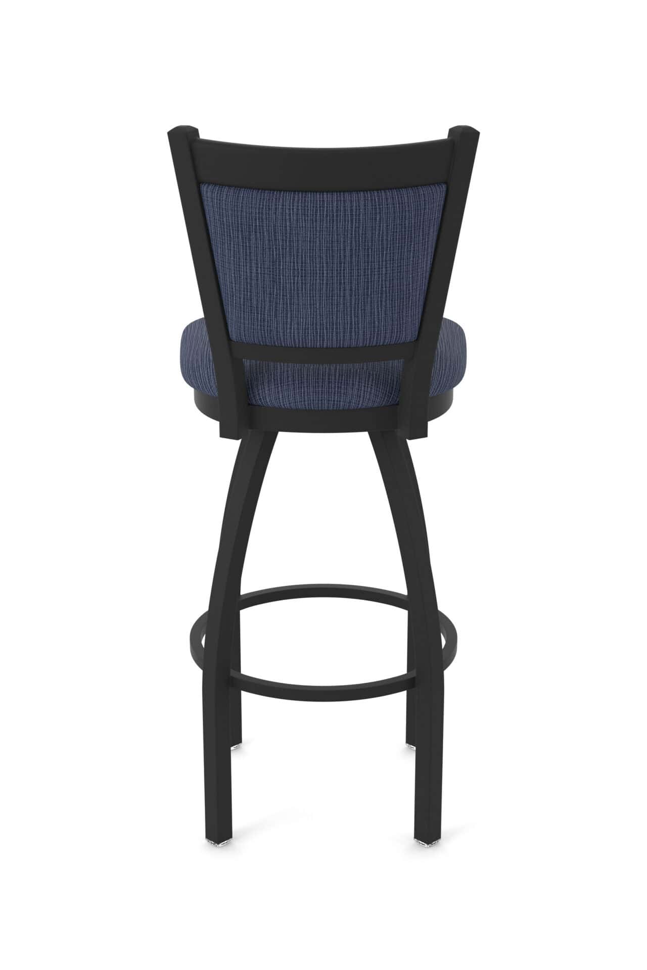 36-Inch Steel Swivel Bar Stool with Black Wrinkle Finish, Graph Anchor 2.5-Inch Cushion Seat, Padded Back, and Single-Ring Base 6 36-Inch Steel Swivel Bar Stool with Black Wrinkle Finish, Graph Anchor 2.5-Inch Cushion Seat, Padded Back, and Single-Ring Base - Image 6